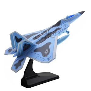 1:100 Aviation Aircraft Model F-22 Alloy Fighter Aircraft Sound&Light Pull Back - Picture 1 of 14