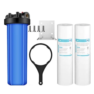 Sistema de carcasa de filtro de agua para toda la casa de 20 pulgadas 2 piezas juego de sedimentos PP de 20" x 4,5" - Imagen 1 de 15