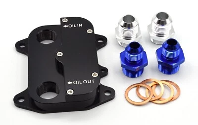 Alu CNC Ölkühler Adapterplatte für AUDI A3 A4 A6 VW Golf Passat T5 1.6 & 2.0TDI - Bild 1 von 4
