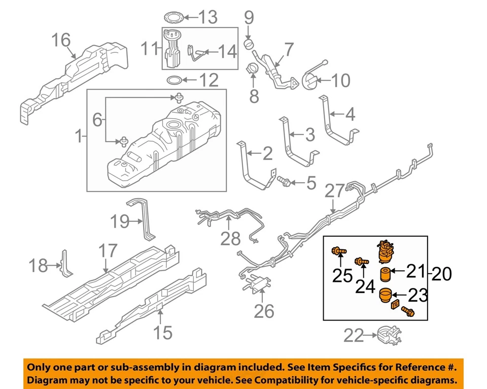 Componentes del sistema de combustible Ford OEM 11-16 F-250 Super Duty - Conjunto de bomba de combustible BC3Z9G282E Foto 1 de 1
