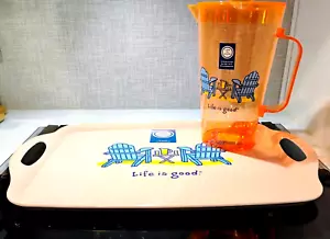 LIFE IS GOOD Pitcher Tumblers & Serving Tray IN/OUTDOOR Plastic BRAND-NEW w/tag - Picture 1 of 17