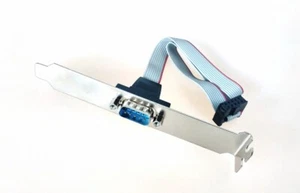 Slot lamiera slot mascherina seriale connettore sub-D 9 pin RS232 COM-Port PC Bracket - Foto 1 di 1
