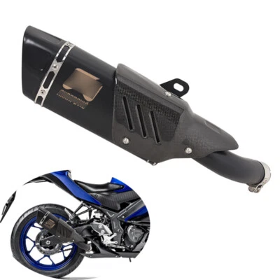 Silenciador deslizable negro tubo de escape catalizador de reserva para Yamaha YZF R3 R25 MT-03 Foto 1 de 4