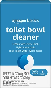 Toilet Bowl Cleaners Tablets with Oxygen Bleach, Unscented, Blue, 5 Count, Pack - Picture 1 of 12