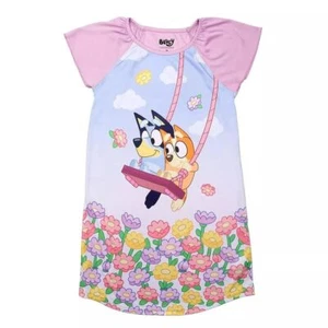 Bluey and Bingo Springtime Floral Swing Girl's Nightgown, Gown - Picture 1 of 3