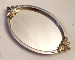 Vanity Mirror Tray KR Sticker VTG Ornate Wall Hanging /Free Standing Bow Handles - Picture 1 of 7