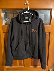 Harley Davidson Zip Up Hoodie Base Layer Women's Large Black Motorcycle Jacket - Picture 1 of 5