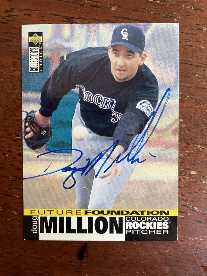 DOUG MILLION 1995 UPPER DECK AUTOGRAPHED SIGNED AUTO BASEBALL CARD ROCKIES 38 - Image 1 of 1