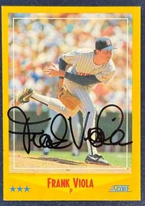 1988 SCORE SIGNED FRANK VIOLA CARD #475 MINNESOTA TWINS IN PERSON AUTOGRAPH - Picture 1 of 2