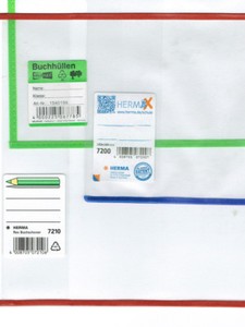 Buchhülle roten-blauen-grünen Rand Buchschoner Buchumschläge Buchumschlag