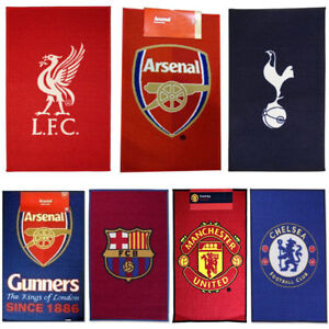 FOOTBALL CLUB TEAM RUGS CHELSEA, BARCELONA, ARSENAL & MORE NEW 100% OFFICIAL 