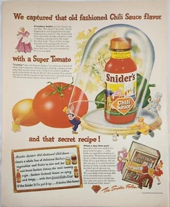 Anuncio vintage de salsa de chile Sniders 1946 capturamos esa vieja moda - Imagen 1 de 1