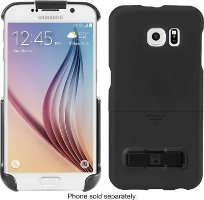 NEW Platinum Galaxy S6 Edge BLACK Phone Holster Case/Kickstand belt clip samsung - Image 1 of 3