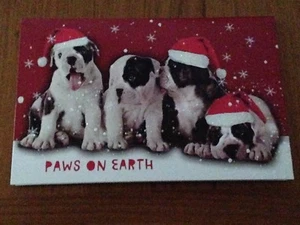 Set of 6 American Bulldog Christmas Cards + Red Envelopes - Picture 1 of 2