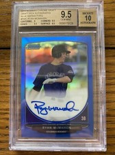 2013 Bowman Chrome Blue Refractor Auto /99 Ryan McMahon Rockies BGS 9.5/10 GEM