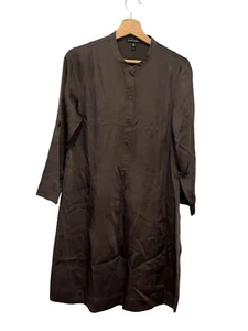 Eileen Fisher grün Tencel Relaxed Fit Knopfleiste Tunika Midikleid Damen Gr. S - Bild 1 von 9