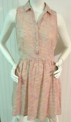 VESTIDO CAMISERO TUL MULTICOLOR RAYAS SIN MANGAS TALLA MEDIANA Foto 1 de 4