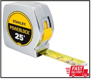 Tape Measure 25 Ft. Stanley Powerlock Made In USA Blade X Feet Measuring # Foot - Picture 1 of 2