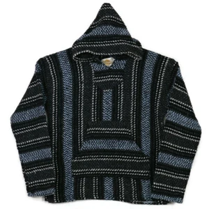 Earth Ragz Baja Hoodie Drug Rug Mexican Surfer Youth Boys Girls 16 Black Blue - Picture 1 of 11