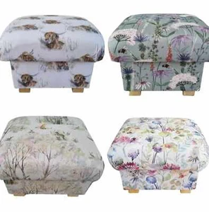 Voyage Maison Fabric Footstool Pouffe Floral Stags Dogs Nursery Hermione Pink - Picture 1 of 53