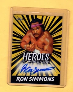 2023 LEAF RON SIMMONS Heroes Of Wrestling YELLOW Parallel AUTOGRAPH #BA-RS1 - Imagen 1 de 2