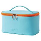 Leather Large Waterproof Cosmetic Zipper Bag for Women & Girls Light Blue Color