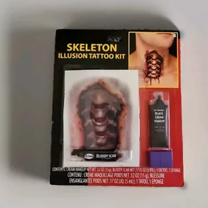 Skeleton Illusion Tattoo Kit Fun World Halloween Costume Makeup Kit Cosplay - Picture 1 of 6