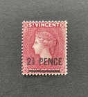 St Vincent SG 40 2 1/2d On 1d Lake MNH - CAT £32
