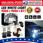 6X 9005+9006 H11 Led Headlight Combo High Low Beam Bulbs Kit White Bright Lamps