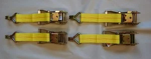 4 SHORT WIDE HANDLE W/ WIRE HOOK TRAILER CAR HAULER TIE DOWN TOW DOLLY AXLE - Picture 1 of 3