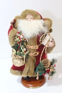 SANTA Collector's Edition Porcelain Face & Hands Wooden Stand Pre-Owned - Picture 1 of 19