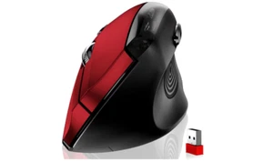 Red Wireless Ergonomic Mouse Memzuoix ***BATTERIES INCLUDED*** - Picture 1 of 13