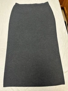 Eileen Fisher Skirt Womens Petite Large Gray Merino Wool Long Knit Pull On - Picture 1 of 6
