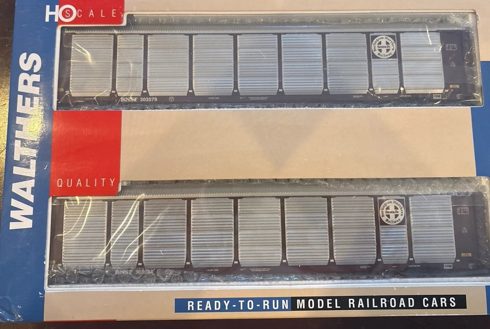 Walthers 89’ Thrall Tri-Level Auto Carriers BNSF Paquete de 2 932-24856 Foto 1 de 2
