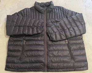 Tommy Hilfiger Duck Down Puffer Jacket Mens 3XL Full Zip Packable Warm Black - Picture 1 of 4
