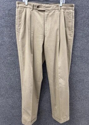 Calça Corbin Masculina 38 Bege Claro Algemada Plissada Negócios Clássica Calças - Imagem 1 de 4