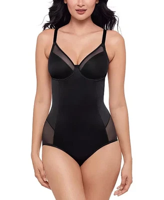 Miraclesuit Women's Sexy Sheer Shaping Padded-Cup Bodysuit, Black, Size 38B 0149 - Image 1 of 4
