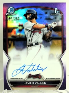 2023 Topps Bowman 1st Chrome JAVIER VALDES Purple RC Auto /250 Atlanta Braves - Bild 1 von 3