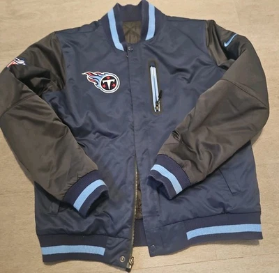 Sz L Official Tennessee Titans NIKE NFL  Zip+Snap front Starter Jacket Quilted  - Image 1 of 4