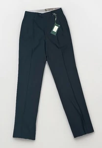 Zanieri Pants Mens Blue 100% Wool Twill Made in Italy Zignone 31x38 Raw Hem NWT - Picture 1 of 11