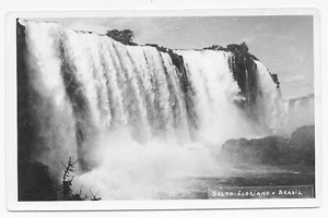 Salto Floriano Iguazu Brasilien Wasserfälle 50er Jahre Echt Foto Postkarte RPPC - Bild 1 von 2