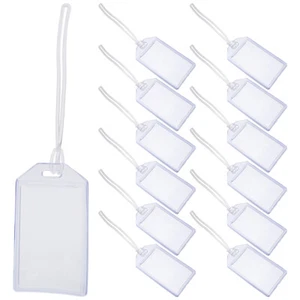 16 Pcs Luggage Tag Lanyard Card Holder Name Holders Travel Clear Badge - Afbeelding 1 van 12