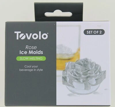 2pc Tovolo Rose Shaped Decorative Ice Molds For Elegant Cocktails & Drinks - Image 1 of 2