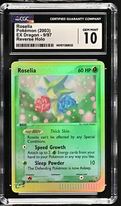 Pokémon JCC Roselia Dragon 9/97 Holo Inverso Raro CGC 10 Gemas Como Nuevo - Imagen 1 de 2