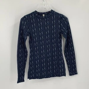 FP Free People Movement thermal top shirt knit navy blue Fair Isle new XS - Picture 1 of 4