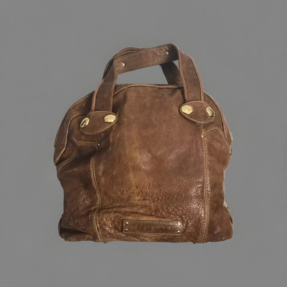 GUSTTO "Setelah" Cuero Marrón Extra Grande Bolso de Mano Cartera Hobo Cartera Foto 1 de 4