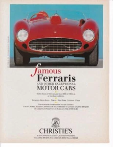 1990 Christie's Print-Ad / Great Art / 1957 Ferrari 515S Roadster - Picture 1 of 1