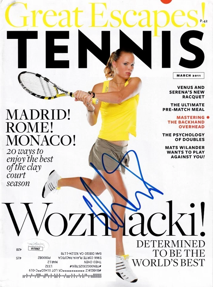 Caroline Wozniacki autographed signed autograph 2011 Tennis magazine cover (JSA) - Image 1 of 1