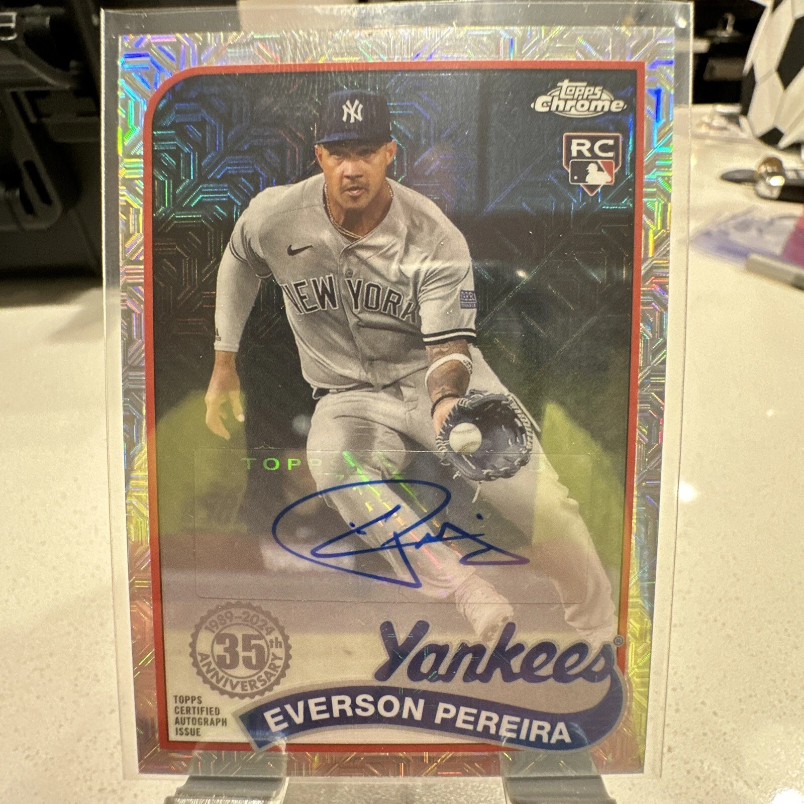 2024 Topps Series 1 Everson Pereira Silver Pack Chrome Mojo Auto 134 /199