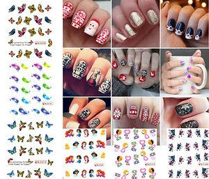 Nail Art Water Transfer Stickers Flower Butterfly Decals Tips Decoration ble - Picture 1 of 52